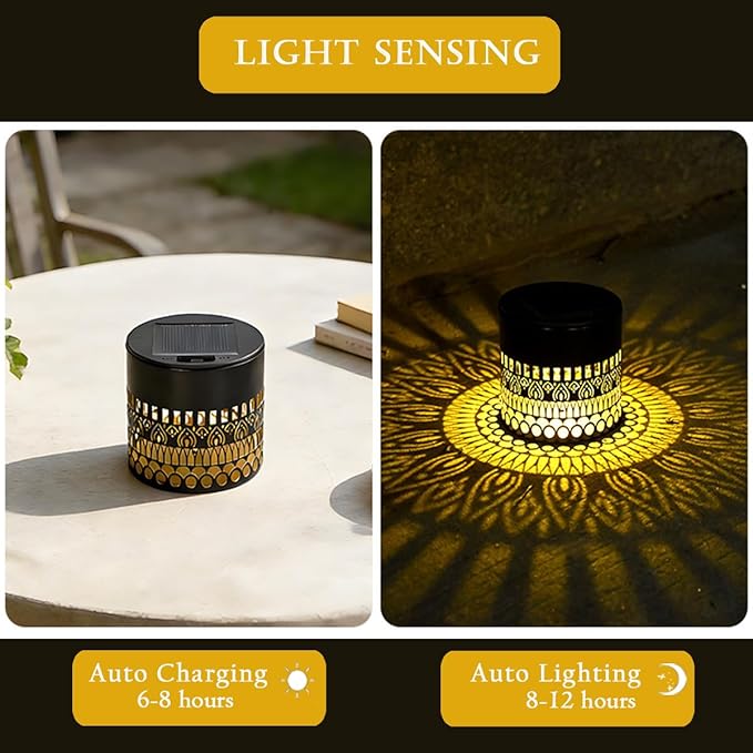 🌞 Vintage Solar Outdoor Lantern (2Pack)