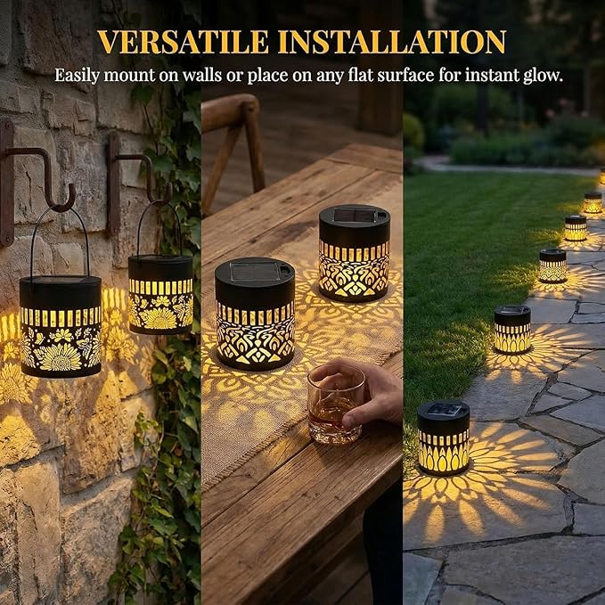 🌞 Vintage Solar Outdoor Lantern (2Pack)